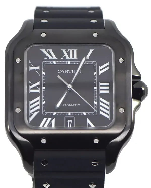 2025 Cartier Santos De Cartier 40MM Black Dial Rubber Strap (WSSA0039)