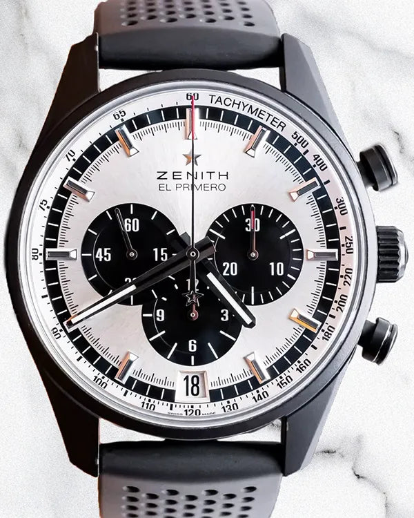 2020 Zenith El Primero Chronomaster 42MM Silver Dial Rubber Strap (24.2041.400/01.R576)