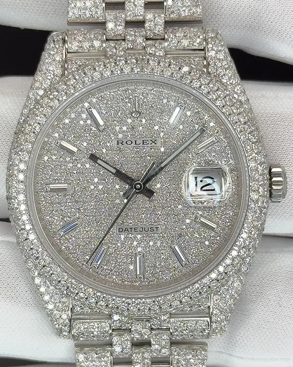 2024 Rolex Datejust II 41MM Aftermarket Diamond Dial Aftermarket Diamond Jubilee Bracelet (126300)