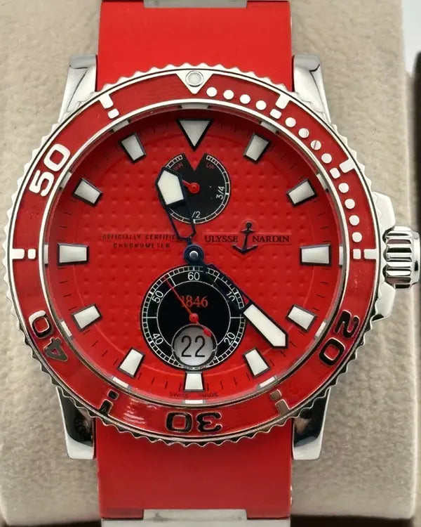 Ulysse Nardin Marine Diver 42MM Red Dial Rubber Strap (263-33-3/96)