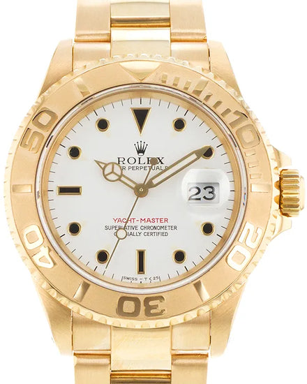 Rolex Yacht-Master 40MM White Dial Yellow Gold Oyster Bracelet (16628)