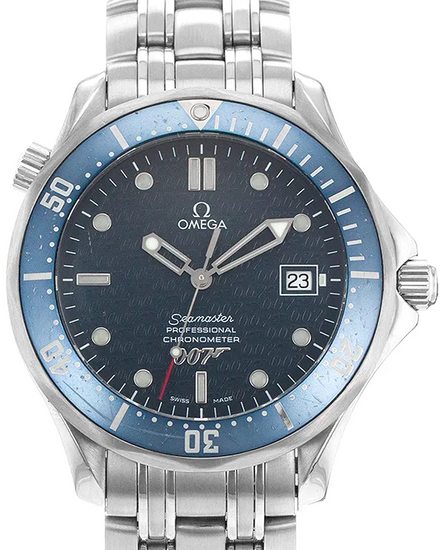 2002 Omega Seamaster Diver 300M "40 Years of James Bond" L.E. 41.5MM Blue Dial Steel Bracelet  (2537.80.00)