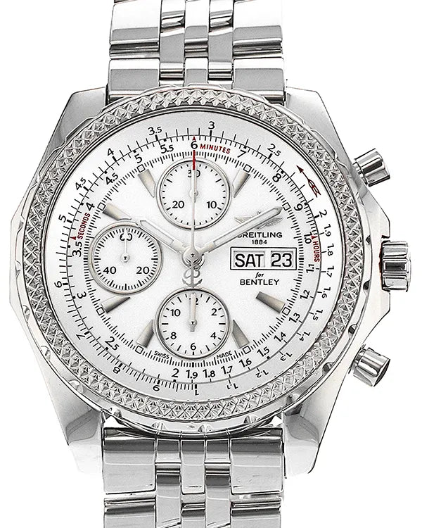 Breitling Bentley GT 45MM Silvrer Dial Steel Bracelet (A13362)