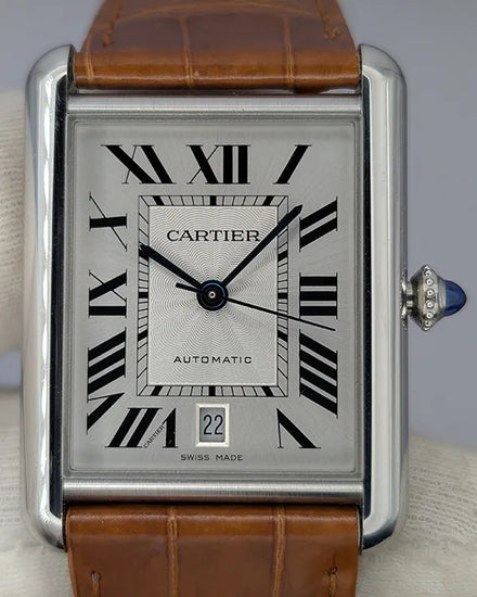 2022 Cartier Tank Must XL 31MM Silver Dial Leather Strap (WSTA0053)