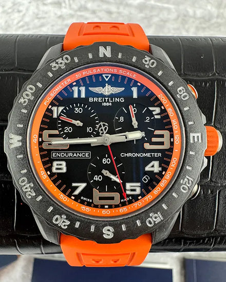 Breitling Endurance Pro 44MM Quartz Black Dial Rubber Strap (X82310A51B1S1)
