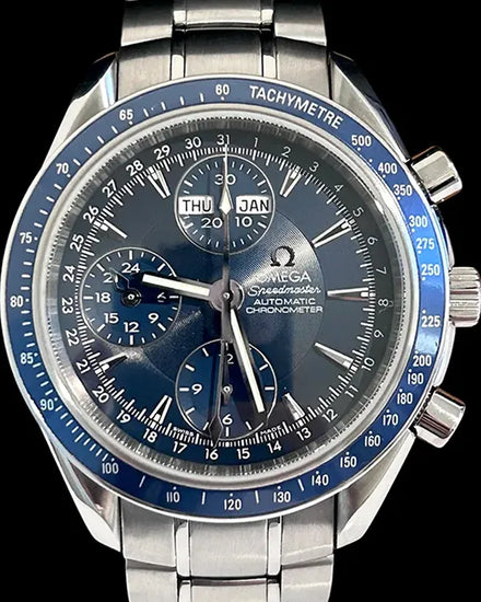 No Reserve - 2012 Omega Speedmaster Day-Date 40MM Blue Dial Steel Bracelet (3222.80.00)