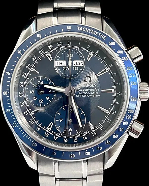 No Reserve - 2012 Omega Speedmaster Day-Date 40MM Blue Dial Steel Bracelet (3222.80.00)