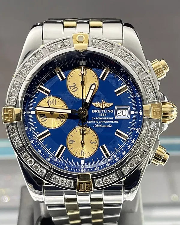2014 Breitling Chronomat Evolution 44MM Blue Dial Two-Tone Bracelet (B13356)