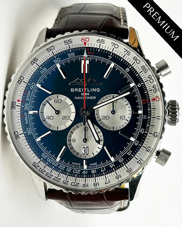 2023 Breitling Navitimer 1 B01 46MM Blue Dial Leather Strap (AB0137)