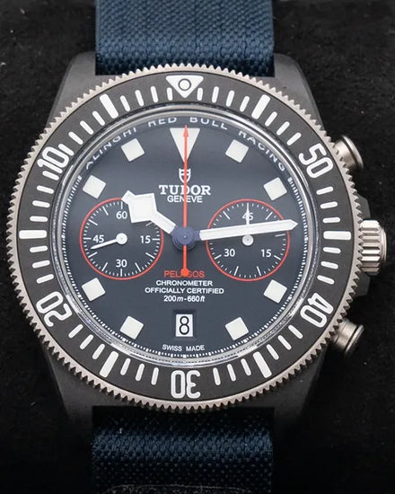 2024 Tudor Pelagos FXD Chronograph "Alinghi Red Bull Racing" 43MM Blue Dial Textile Strap (25807KN)