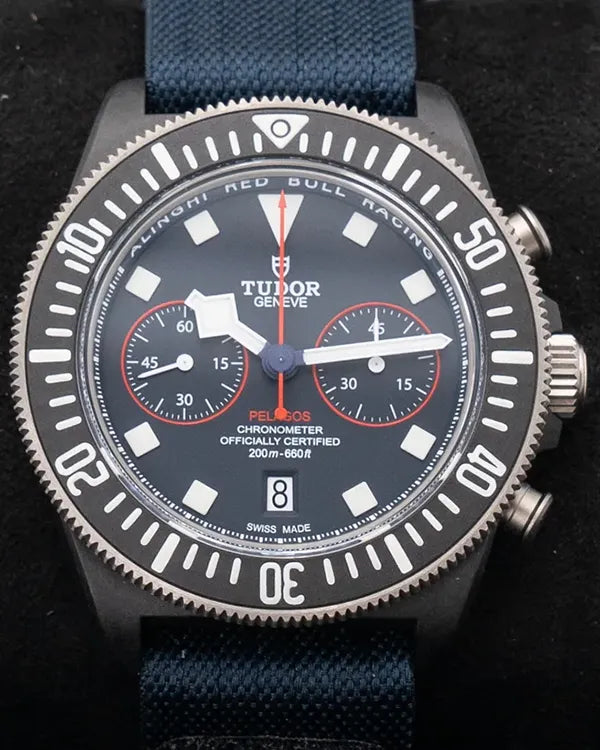 2024 Tudor Pelagos FXD Chronograph "Alinghi Red Bull Racing" 43MM Blue Dial Textile Strap (25807KN)