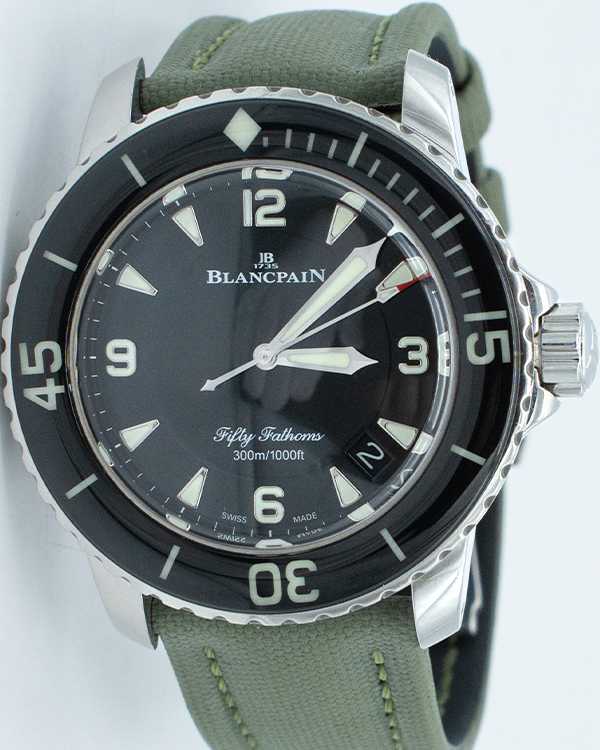 2023 Blancpain Fifty Fathoms 45MM Black Dial Textile Strap (5015-1130-52A)