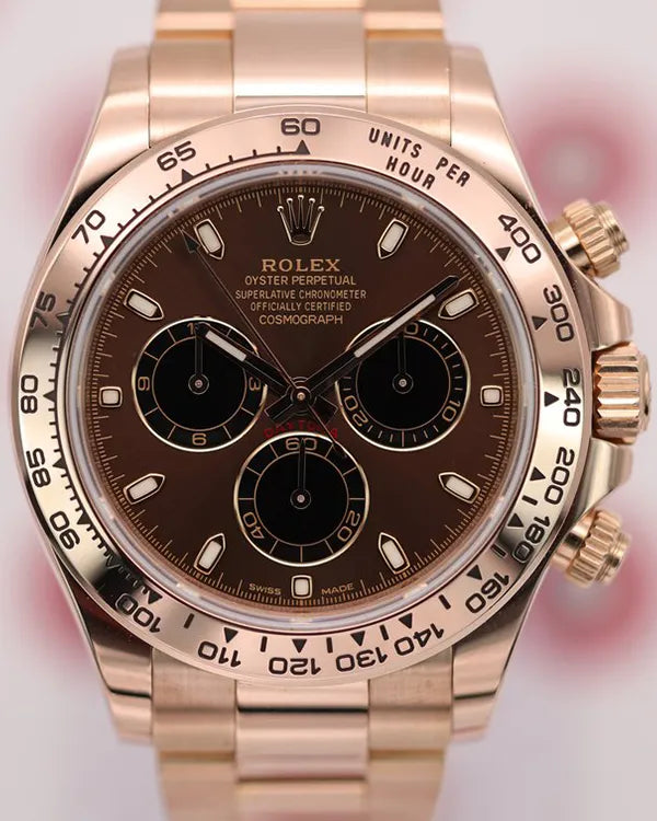 2021 Rolex Cosmograph Daytona 40MM Chocolate Dial Rose Gold Oyster Bracelet (116505)