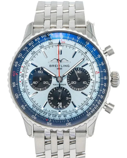 Breitling Navitimer 1 B01 Chronograph 43MM Blue "Tiffany" Dial Steel Bracelet (AB0138)