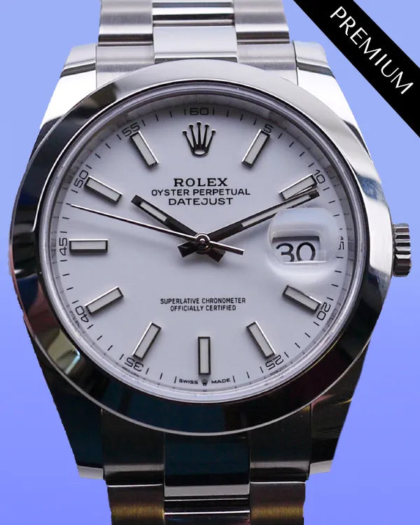 2021 Rolex Datejust 41MM White Dial Oyster Bracelet (126300)