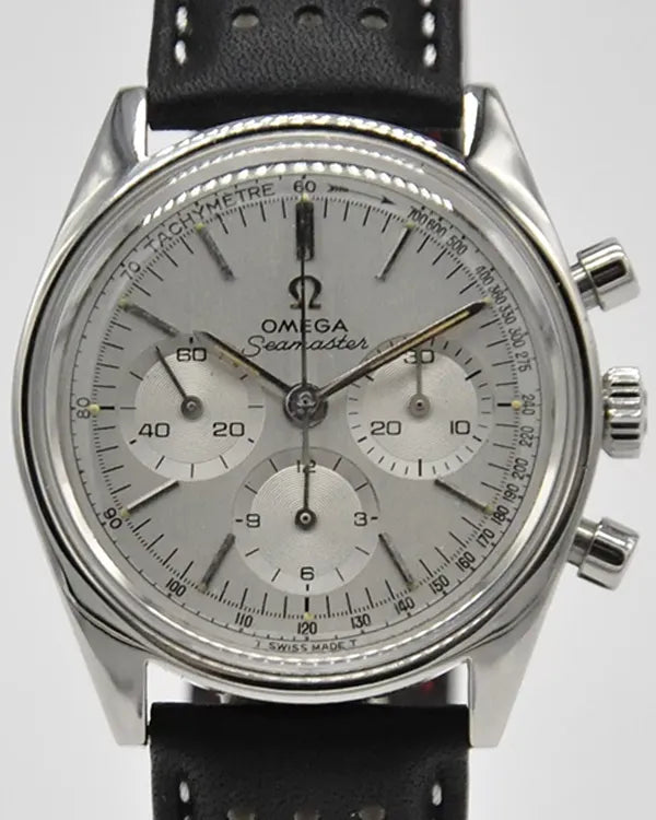 Omega De Ville Vintage Chronograph 35MM Silver Dial Leather Strap (145.018)