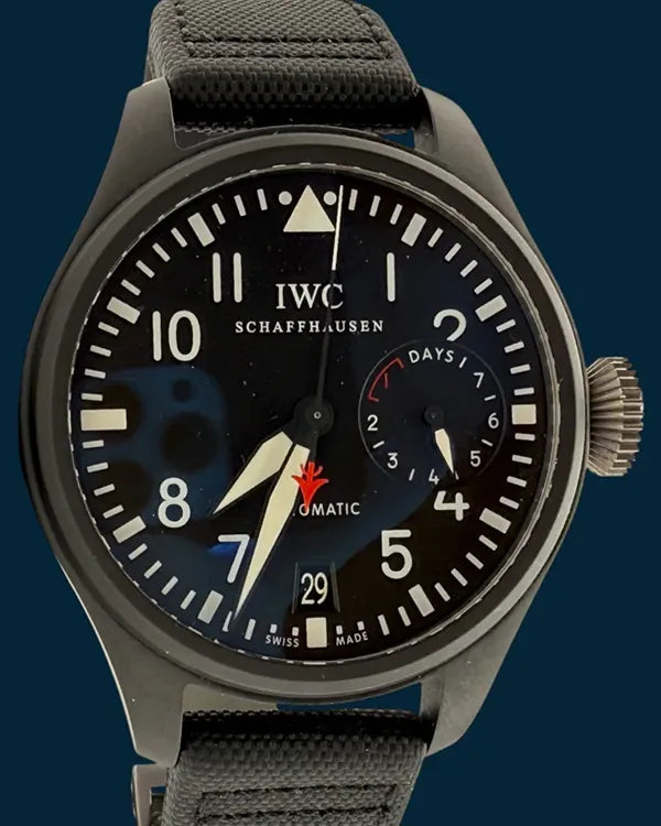 2014 IWC Schaffhausen Pilot 48MM Black Dial Textile Strap (IW501901)