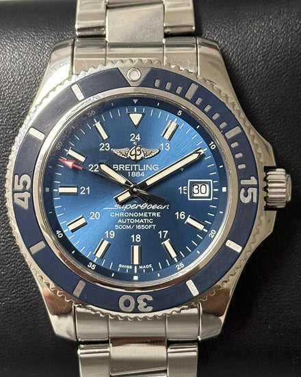 2019 Breitling Superocean II 42MM Blue Dial Steel Bracelet (A17365)