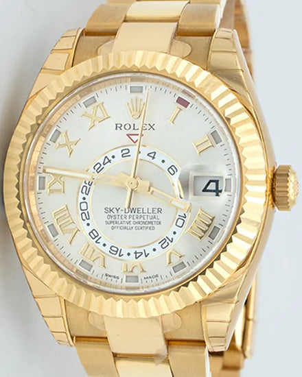 2021 Rolex Sky-Dweller 42MM Silver Dial Yellow Gold Bracelet (326938)