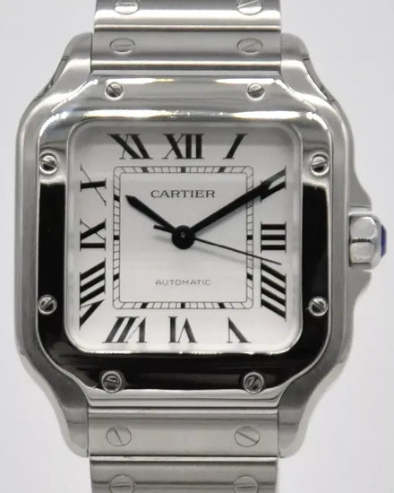 Cartier Santos De Cartier 35MM Silver Dial Steel Bracelet (WSSA0010)