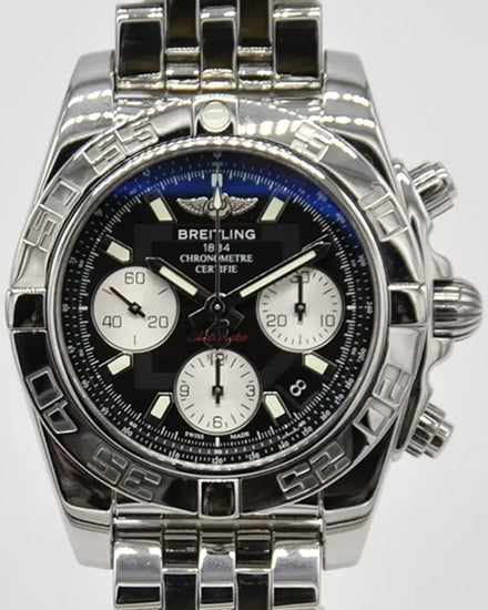 2016 Breitling Chronomat 41MM Black Dial Steel Bracelet (AB014012/BA52)