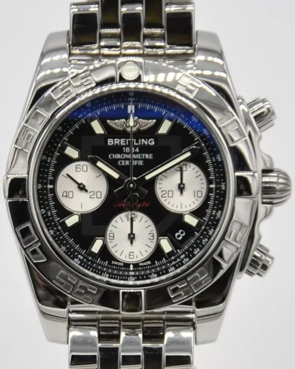 2016 Breitling Chronomat 41MM Black Dial Steel Bracelet (AB014012/BA52)
