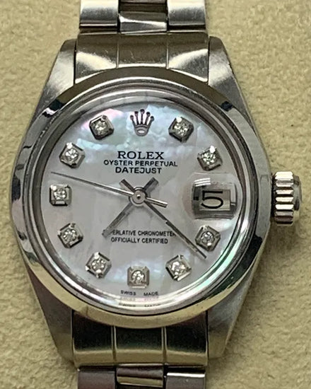 Rolex Lady-Datejust 26MM Aftermarket Mother of Pearl Dial Oyster Bracelet (6916)