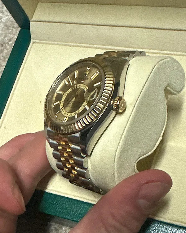 2019 Rolex Sky-Dweller 42MM Champagne Dial Two-Tone Oyster Bracelet (336933)