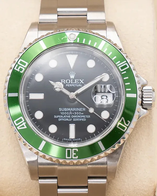 2007 Rolex Submariner "Kermit" 40MM Black Dial Oyster Bracelet (16610LV)