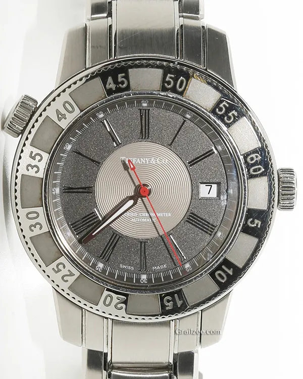 Tiffany & Co. Mark Resonator 42MM Quartz Grey Dial Steel Bracelet (T57)