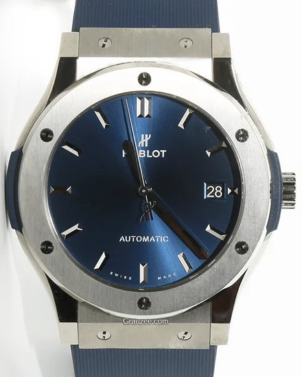 Hublot Classic Fusion 45MM Blue Dial Rubber Strap (511.NX.7170.RX)