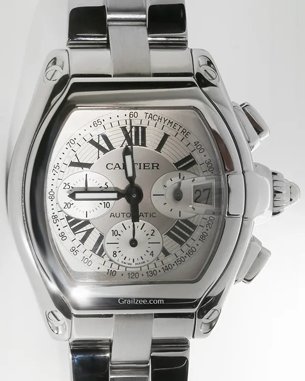Cartier Roadster 40MM Silver Dial Steel Bracelet (W62006X6)