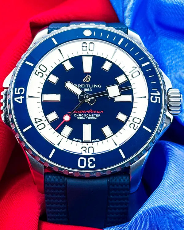 2023 Breitling Superocean 46MM Blue Dial Rubber Strap (A17378)