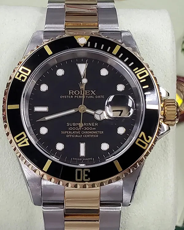 2007 (Z Serial) Rolex Submariner Date 40MM Black Dial Two-Tone Oyster Bracelet (16613LN)