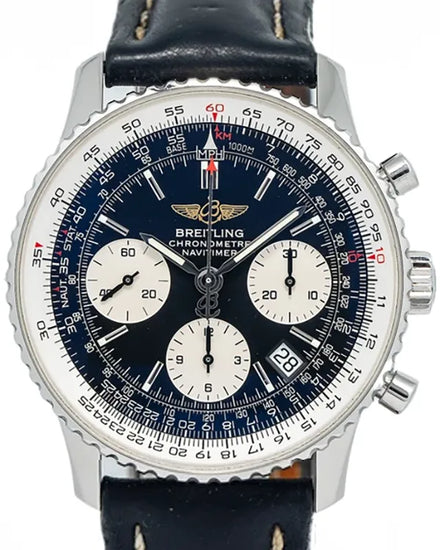 Breitling Navitimer 42MM Black Dial Leather Strap (A23322)