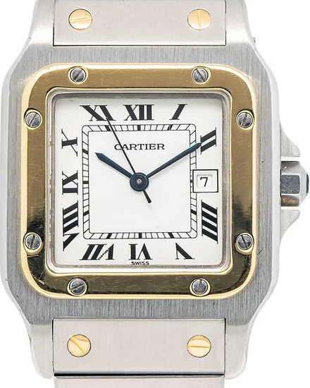 Cartier Santos De Cartier 29MM White Dial Two-Tone Bracelet (1172961)