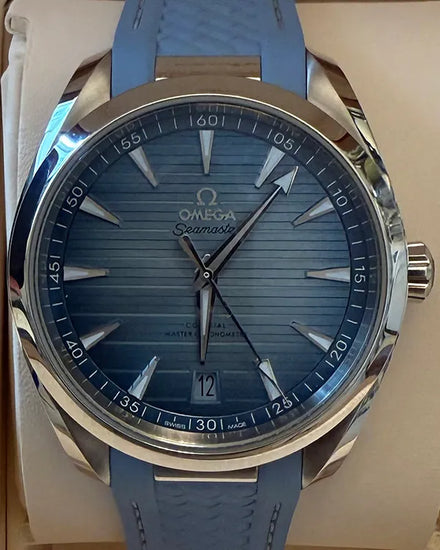 Omega Seamaster Aqua Terra 41MM "Summer Blue" Dial Rubber Strap (220.12.41.21.03.008)