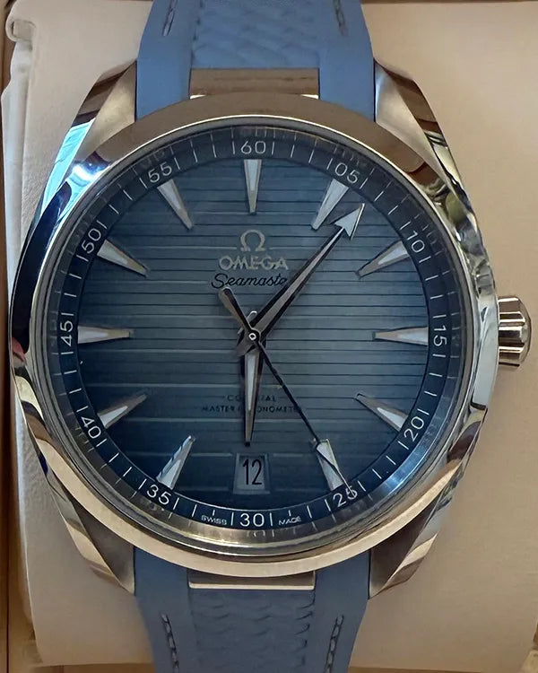 2023 Omega Seamaster Aqua Terra 41MM "Summer Blue" Dial Rubber Strap (220.12.41.21.03.008)