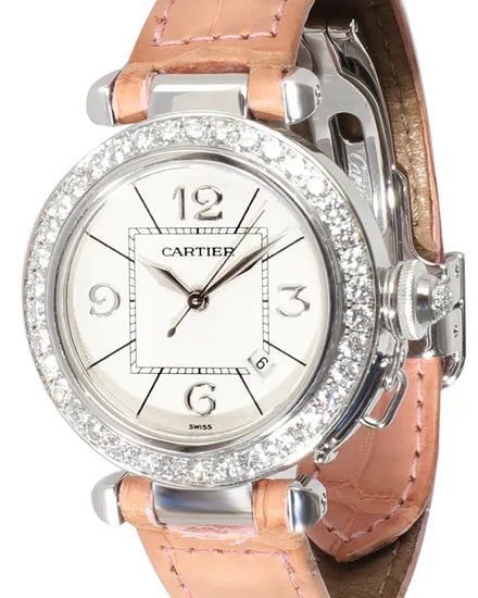 Cartier Pasha De Cartier 32MM Silver Dial Leather Strap (2398)
