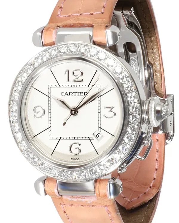 Cartier Pasha De Cartier 32MM Silver Dial Leather Strap (2398)
