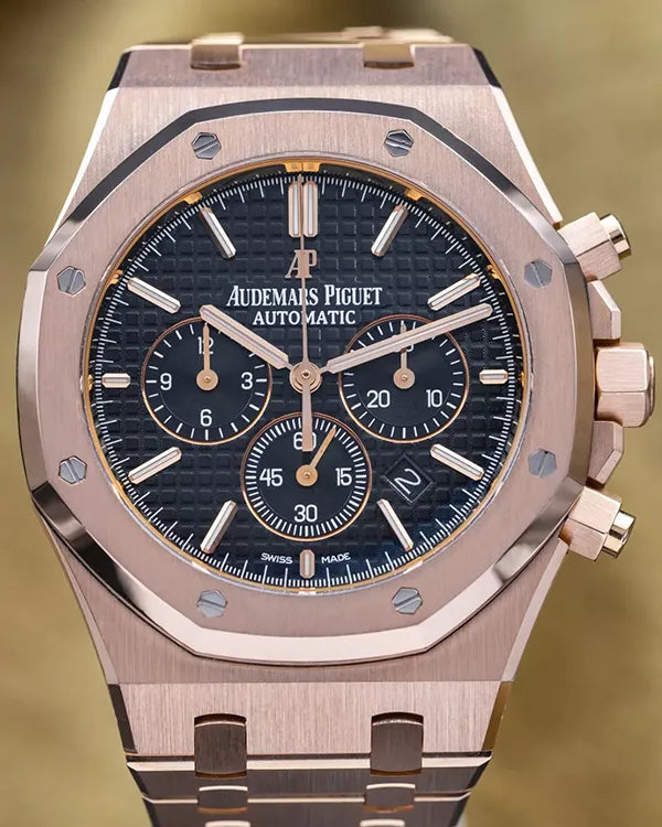 2016 Audemars Piguet Royal Oak Chronograph 41MM Black Dial Rose Gold Bracelet (26320OR.OO.1220OR.01)