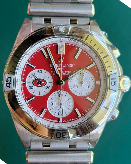 2024 Breitling Chronomat B01 NFL "San Francisco 49ers" L.E. 42MM Red Dial Steel Bracelet (AB0134)