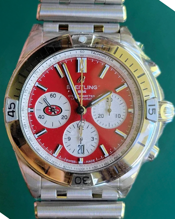 2024 Breitling Chronomat B01 NFL "San Francisco 49ers" L.E. 42MM Red Dial Steel Bracelet (AB0134)