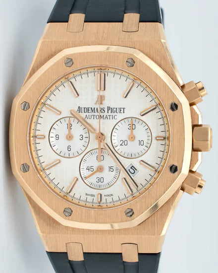 2016 Audemars Piguet Royal Oak Chronograph 41MM Silver Dial Rubber Strap (26320OR.OO.D088CR.01)