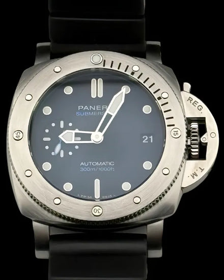 2021 Panerai Submersible 42MM Black Dial Rubber Strap (PAM00973)