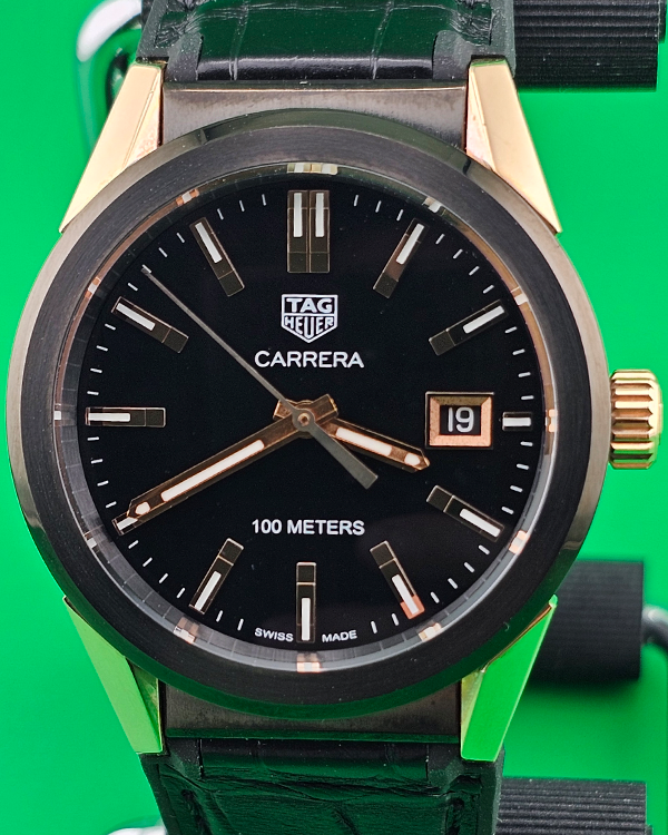 Tag Heuer Carrera 36MM Quartz Black Dial Leather Strap (WBG1350.FC6418)