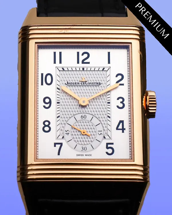 2023 Jaeger-LeCoultre Reverso Duoface 28MM Silver Dial Leather Strap (Q3842520)