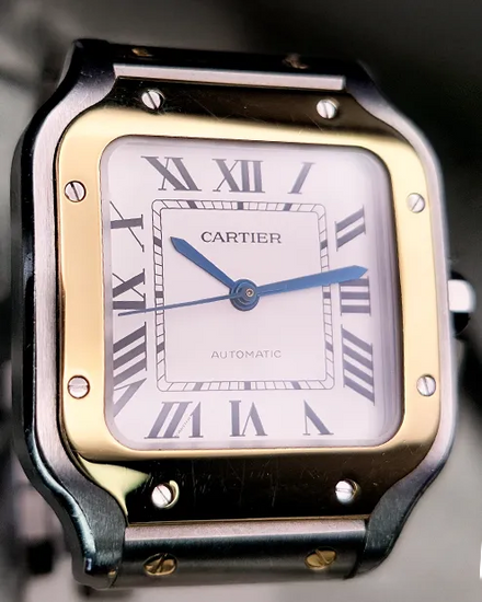 2019 Cartier Santos de Cartier 35.1MM Silver Dial Two-Tone Bracelet (W2SA0007)