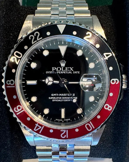 2002 Rolex GMT-Master II "Coke" 40MM Black Dial Jubilee Bracelet (16710)