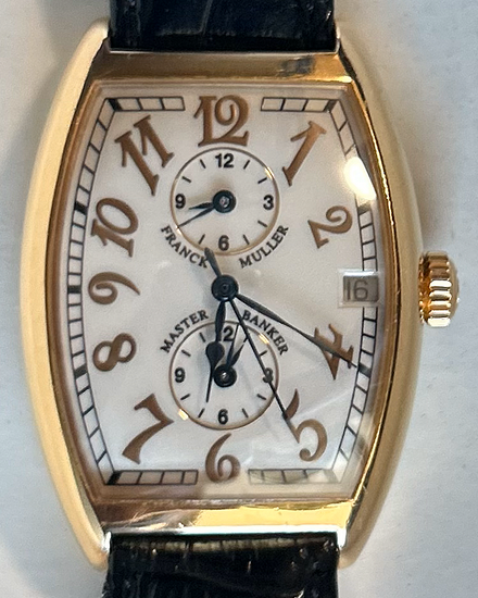1999 Franck Muller Master Banker 31MM White Dial Aftermarket Leather Strap (2852 MB)